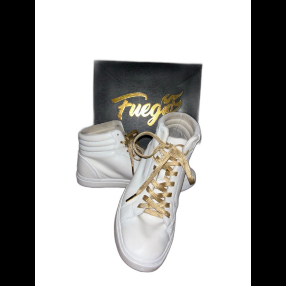 White Fuego Dance Shoe White High Top Size 9 - Picture 2 of 5